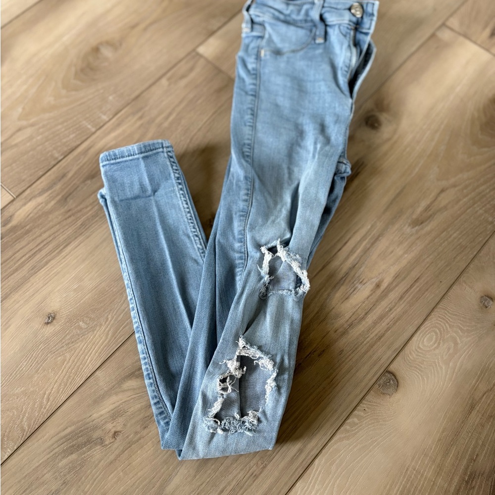Hollister Light Blue Ripped Skinny Jeans